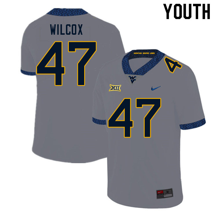 NCAA Youth Avery Wilcox West Virginia Mountaineers Gray #47 Nike Stitched Football College Authentic Jersey JF23D38YO